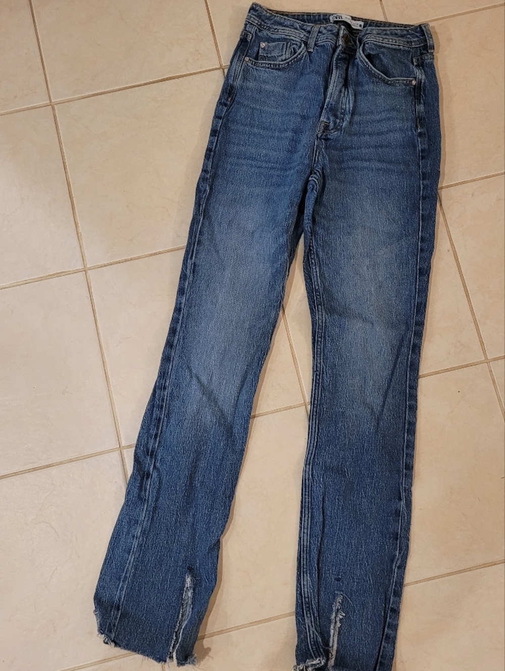 Zara Blue Women's Straight-Leg Jeans